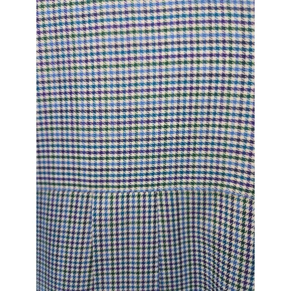 Peter Millar Mens Blue/Green Gingham Dress Shirt Large - Picture 6 of 7